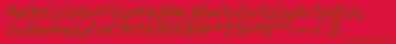 SfSynthonicPopOblique Font – Brown Fonts on Red Background