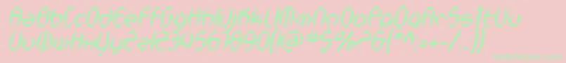 SfSynthonicPopOblique Font – Green Fonts on Pink Background