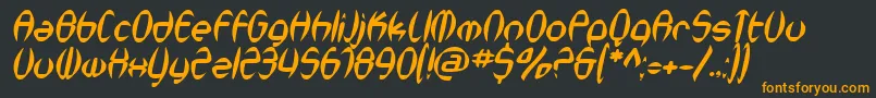 SfSynthonicPopOblique Font – Orange Fonts on Black Background