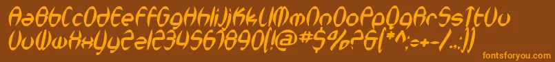 SfSynthonicPopOblique Font – Orange Fonts on Brown Background