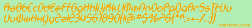 SfSynthonicPopOblique Font – Orange Fonts on Green Background