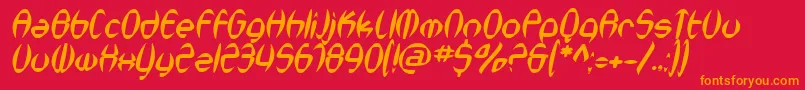 SfSynthonicPopOblique Font – Orange Fonts on Red Background