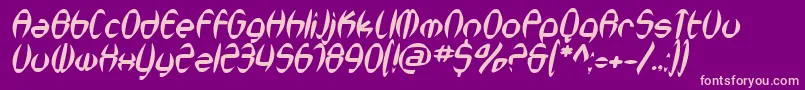 SfSynthonicPopOblique Font – Pink Fonts on Purple Background