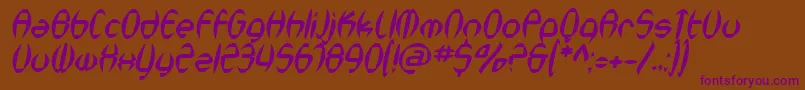 SfSynthonicPopOblique Font – Purple Fonts on Brown Background