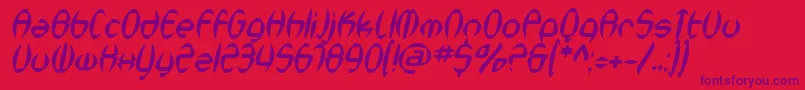 SfSynthonicPopOblique Font – Purple Fonts on Red Background