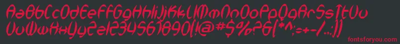 SfSynthonicPopOblique Font – Red Fonts on Black Background