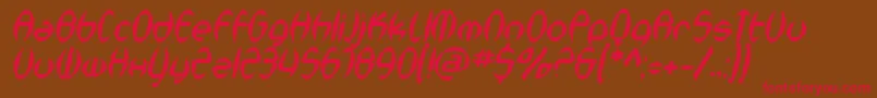SfSynthonicPopOblique Font – Red Fonts on Brown Background