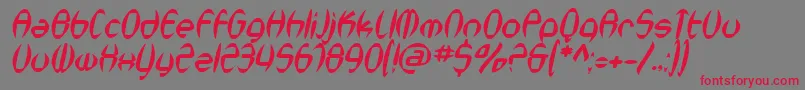 SfSynthonicPopOblique-Schriftart – Rote Schriften auf grauem Hintergrund