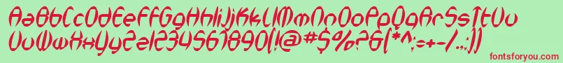 SfSynthonicPopOblique Font – Red Fonts on Green Background