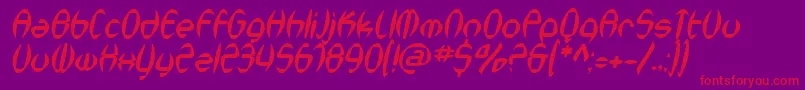 SfSynthonicPopOblique Font – Red Fonts on Purple Background