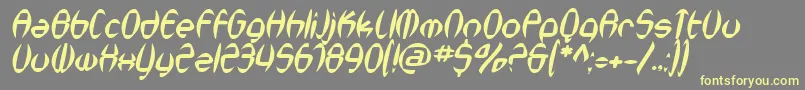 SfSynthonicPopOblique Font – Yellow Fonts on Gray Background