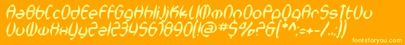SfSynthonicPopOblique Font – Yellow Fonts on Orange Background