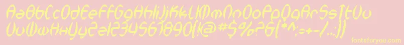 SfSynthonicPopOblique Font – Yellow Fonts on Pink Background