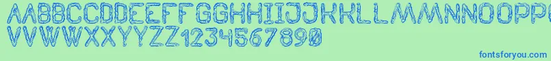 TenebrousSt Font – Blue Fonts on Green Background