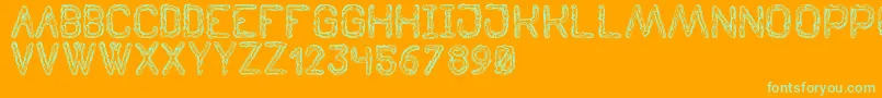 TenebrousSt Font – Green Fonts on Orange Background