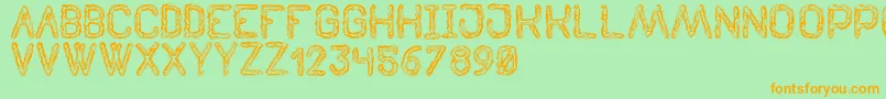 TenebrousSt Font – Orange Fonts on Green Background