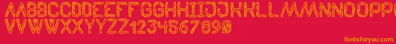 TenebrousSt Font – Orange Fonts on Red Background