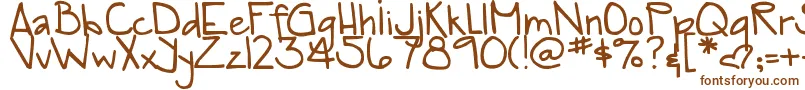 DjbTia-Schriftart – Braune Schriften auf weißem Hintergrund