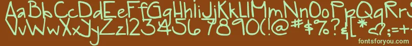 DjbTia Font – Green Fonts on Brown Background