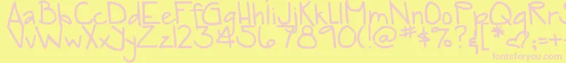 DjbTia Font – Pink Fonts on Yellow Background