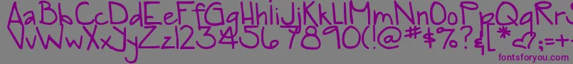 フォントDjbTia – 紫色のフォント、灰色の背景