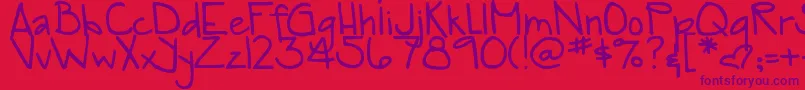 DjbTia Font – Purple Fonts on Red Background