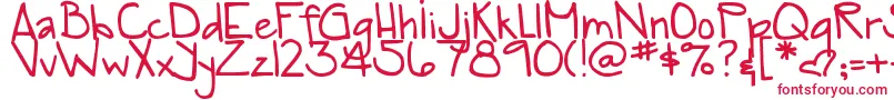 DjbTia Font – Red Fonts on White Background