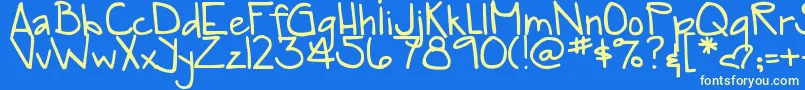 DjbTia Font – Yellow Fonts on Blue Background