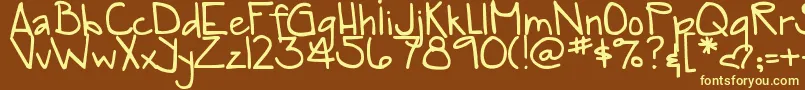 DjbTia-fontti – keltaiset fontit ruskealla taustalla