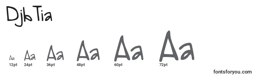 DjbTia Font Sizes