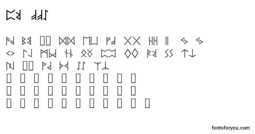 A fonte Pr ffy – alfabeto, números, caracteres especiais