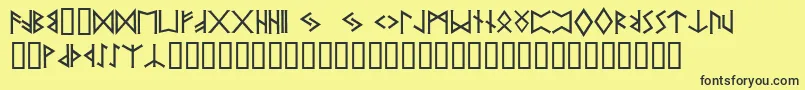 Pr ffy Font – Black Fonts on Yellow Background