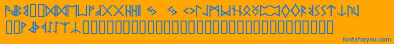 Pr ffy Font – Blue Fonts on Orange Background