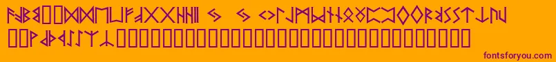 Pr ffy-Schriftart – Violette Schriften auf orangefarbenem Hintergrund
