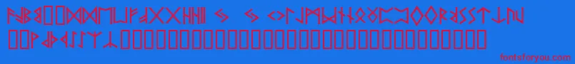 フォントPr ffy – 赤い文字の青い背景