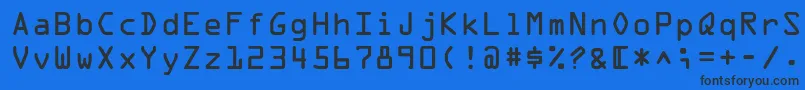 フォントOpticaladbNormal – 黒い文字の青い背景