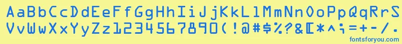 OpticaladbNormal Font – Blue Fonts on Yellow Background