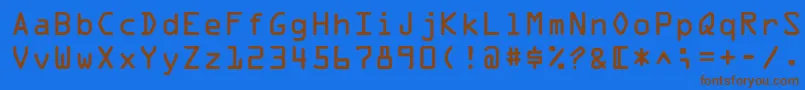 Czcionka OpticaladbNormal – brązowe czcionki na niebieskim tle