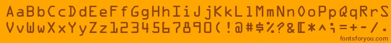 OpticaladbNormal-fontti – ruskeat fontit oranssilla taustalla