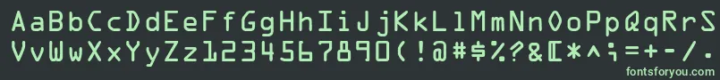 フォントOpticaladbNormal – 黒い背景に緑の文字