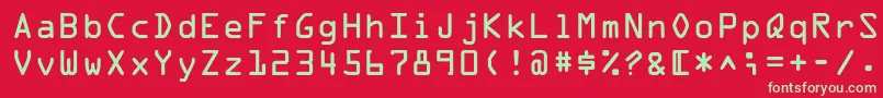 OpticaladbNormal Font – Green Fonts on Red Background