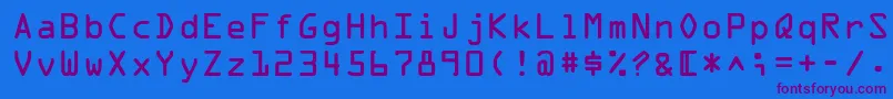 OpticaladbNormal Font – Purple Fonts on Blue Background