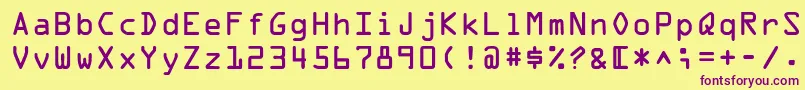 OpticaladbNormal Font – Purple Fonts on Yellow Background