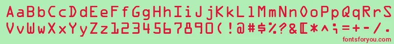 OpticaladbNormal Font – Red Fonts on Green Background