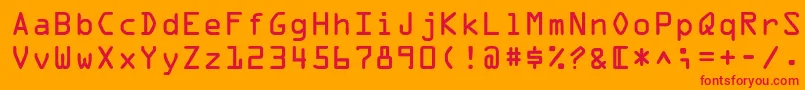 フォントOpticaladbNormal – オレンジの背景に赤い文字