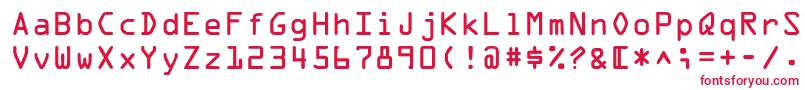 フォントOpticaladbNormal – 白い背景に赤い文字