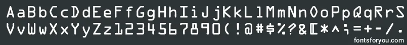 OpticaladbNormal-fontti – valkoiset fontit mustalla taustalla