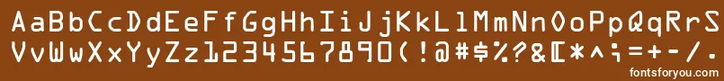 フォントOpticaladbNormal – 茶色の背景に白い文字