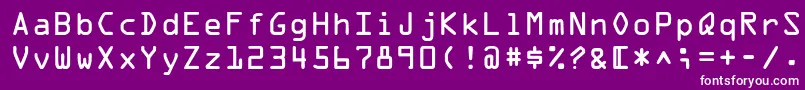 フォントOpticaladbNormal – 紫の背景に白い文字