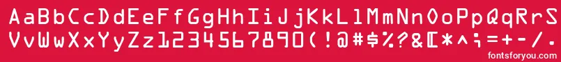 フォントOpticaladbNormal – 赤い背景に白い文字